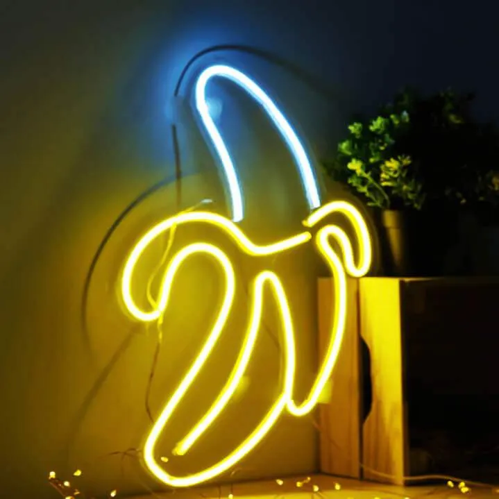Banane Neon LED Schild – USB, dimmbar | Küchen Wanddeko