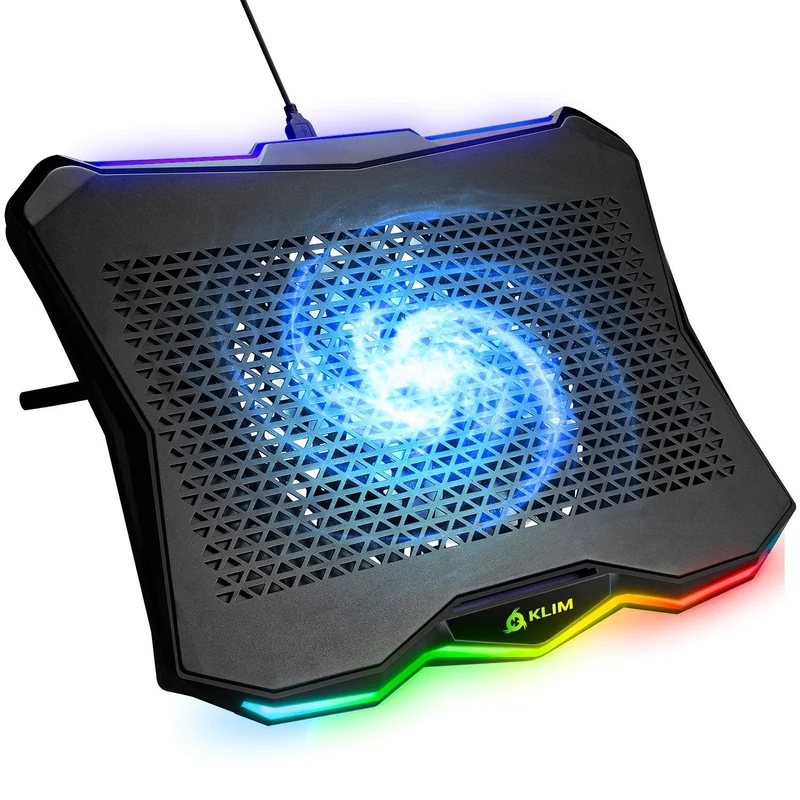 KLIM Rainbow Laptop Cooling Stand with RGB backlighting + 11" - 19"