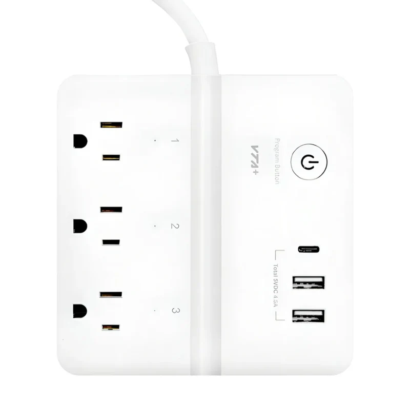 Vta+ Tomacorriente Inteligente Energy 2 con 3 Tomas + 2 USB-A + 1 USB-C, VTA-84762