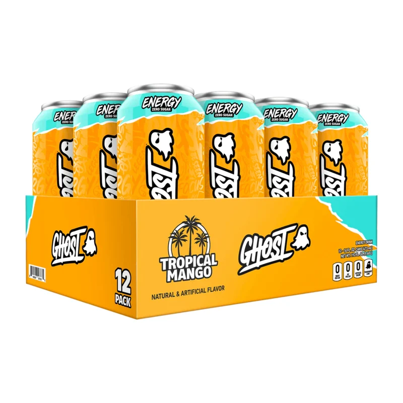 Ghost Set Bebidas Energéticas Zero Sugar 473ml, 12 Unidades