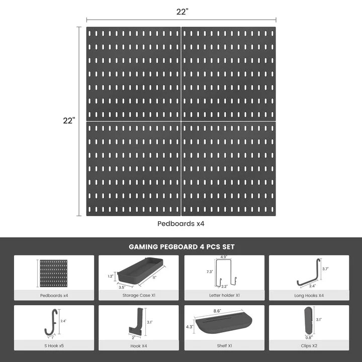 Wandmontiertes Gaming-Pegboard-Set