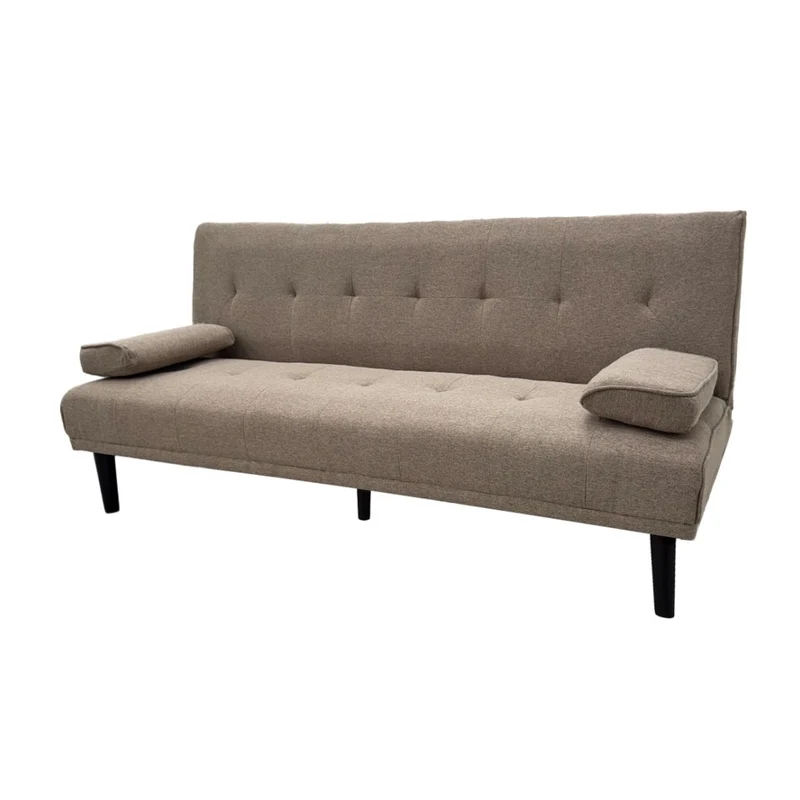 Tokoa Sofá Cama Tela de Lino con 2 Almohadas 176x81x86cm