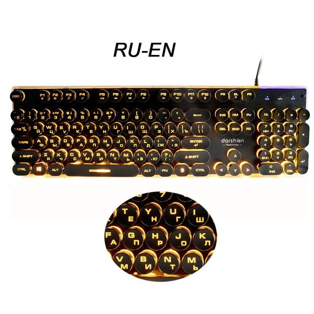 Backlit Round Push-Button Gaming Keyboard
