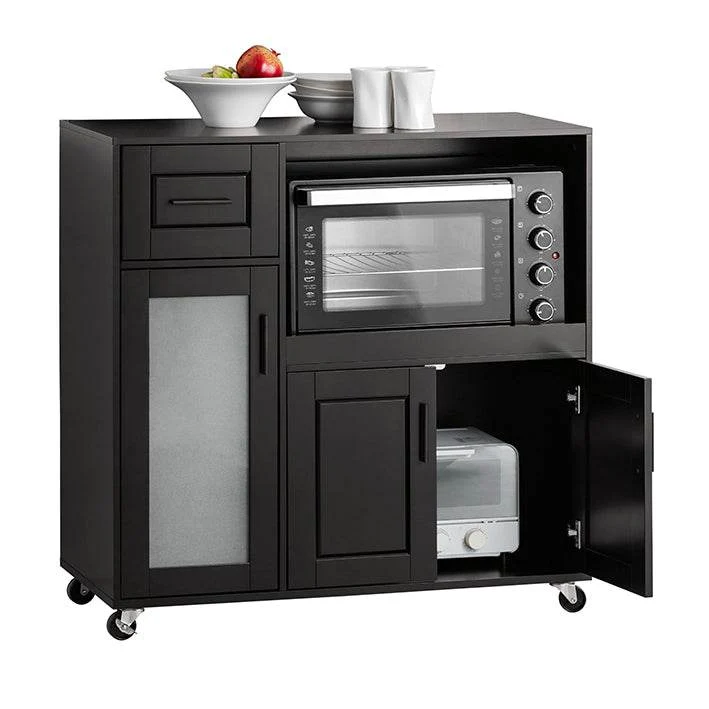 Küchenwagen | Sideboard auf Rollen | Küchenschrank| Rollwagen | Schwarz | FSB78-SCH