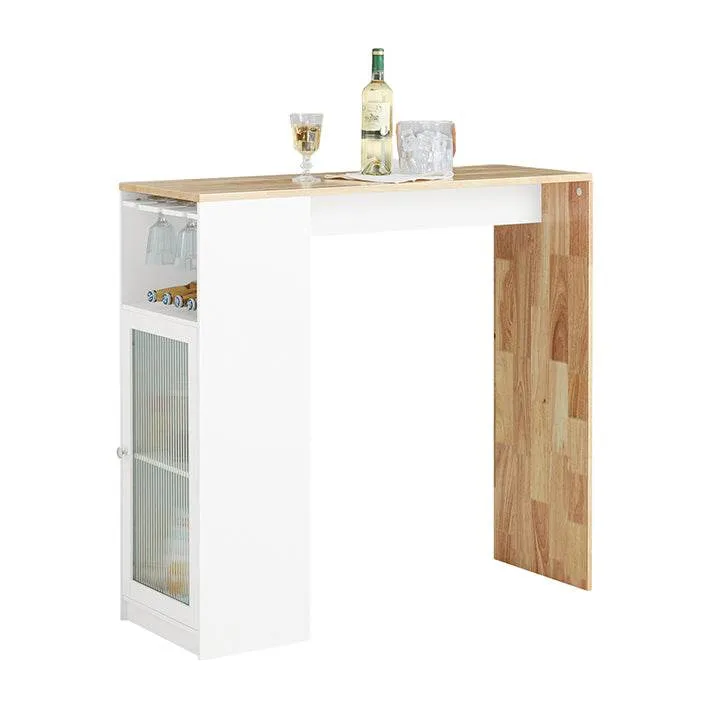 Bartisch | Esstisch | Stehtisch | Küchentisch | Balkontisch | Weiß-Natur | FWT99-WN