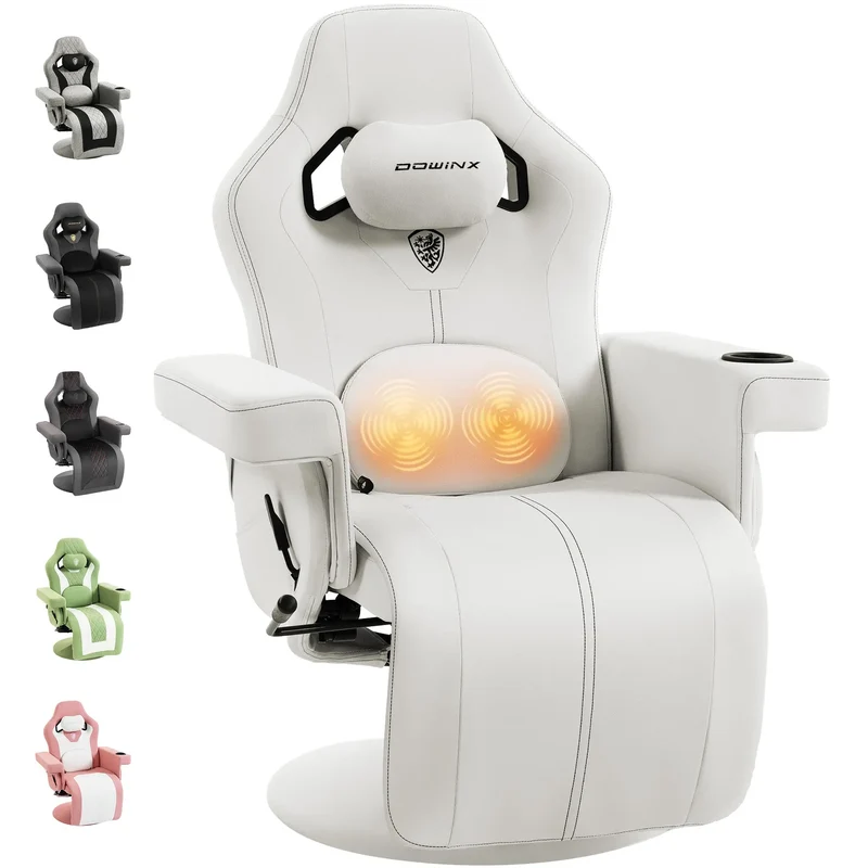 Dowinx Recliner Chair with Massage Lumbar LS-66D3A White