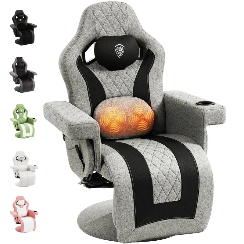 Dowinx Recliner Chair with Massage Lumbar LS-66D3A Gray