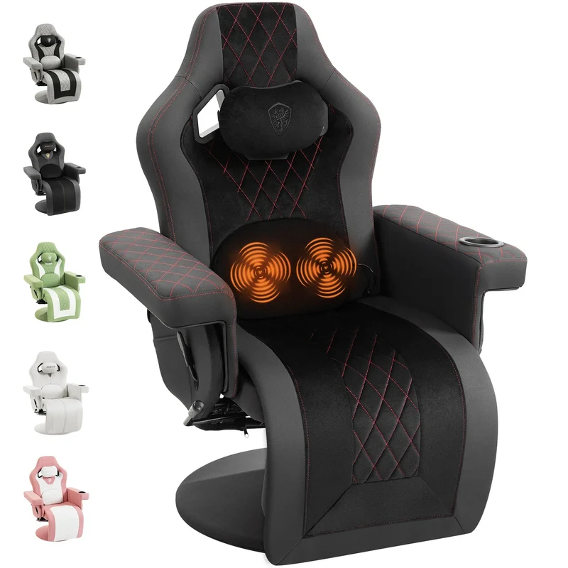 Dowinx Recliner Chair with Massage Lumbar LS-66D3A Black