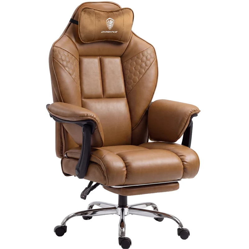 Dowinx Big & Tall Leather Executive Office Chair LS-66D5A-03 Brown