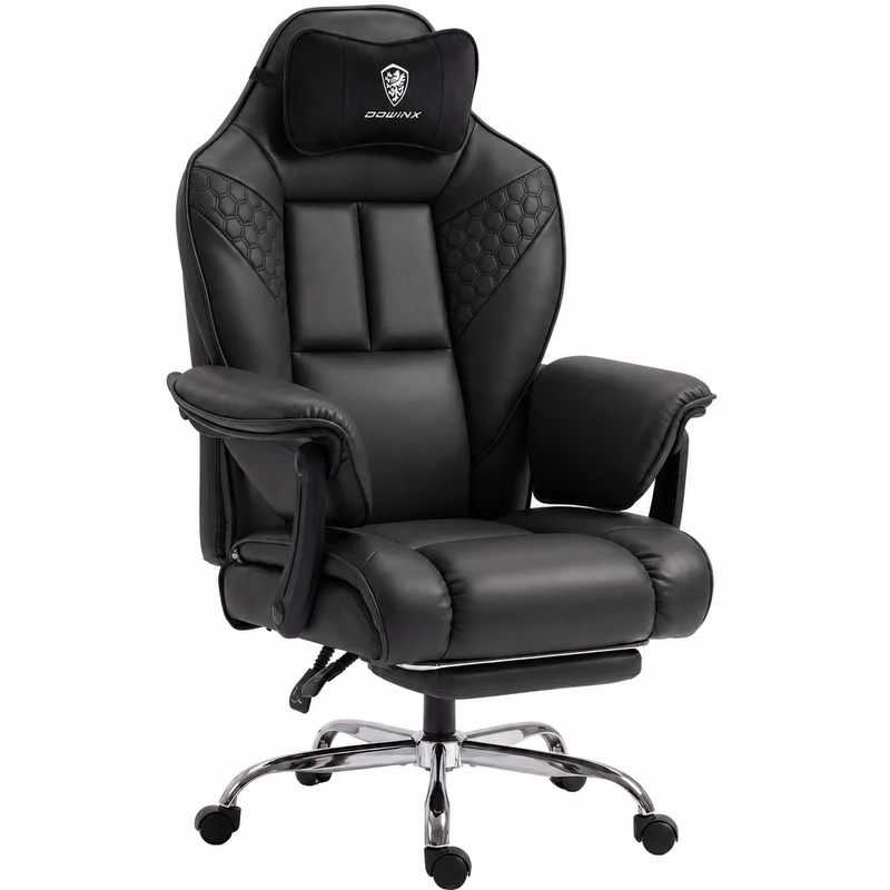 Dowinx Big & Tall Leather Executive Office Chair LS-66D5A-01 Black