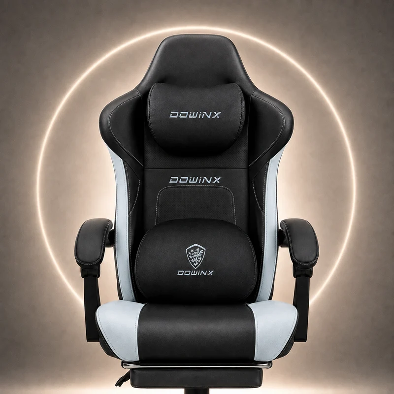 DOWINX 66D38 Pro Heated & Ventilated Gaming Chair with Massage Black-blue