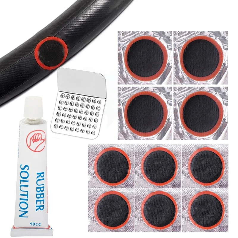 Fahrrad Flickzeug 10 Flicken Reparaturset Schlauch Kleber Reifen Pannenset