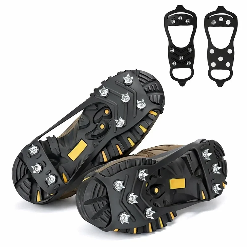 Rutschfeste Schuhüberzüge Spikes 8 Edelstahlzähne Winter Größe L 40-46