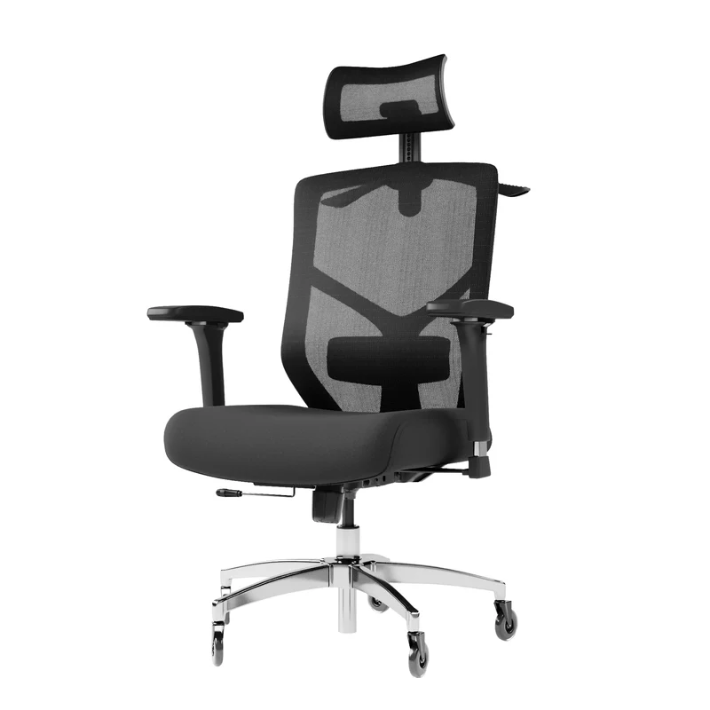 Ergonomischer Bürostuhl mit 4D Armlehnen, FineMesh & Silent Wheels