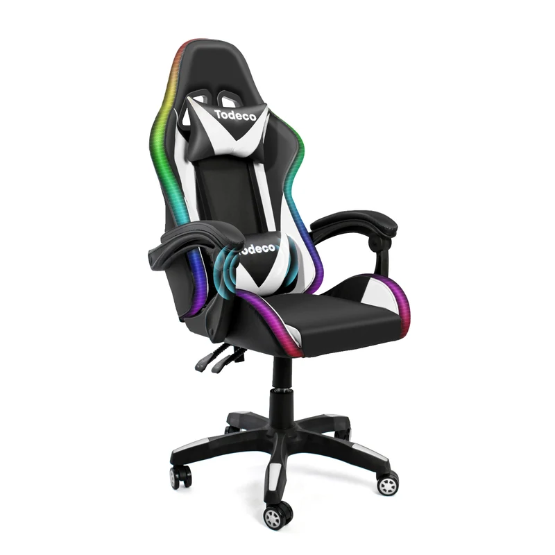Chaise Gaming LED (Blanc)