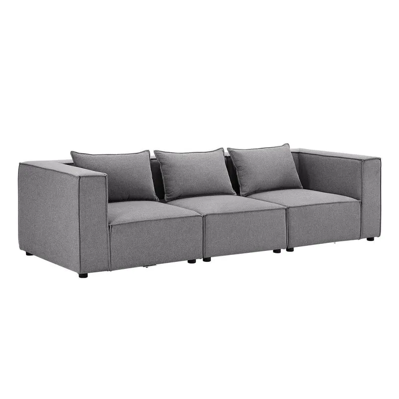 Modulares Sofa Domas M - 3 Sitzer Stoff Dunkelgrau