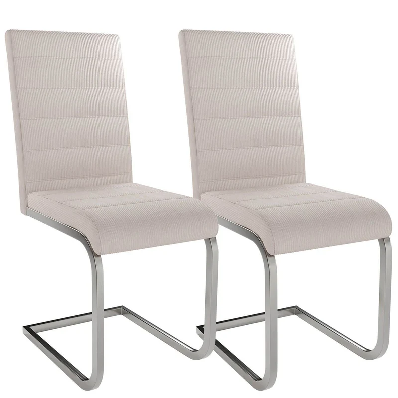 Freischwinger Stuhl Vegas 2er-Set Cord - Beige