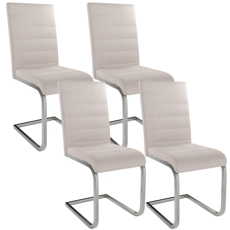 Freischwinger Stuhl Vegas 4er-Set Cord - Beige
