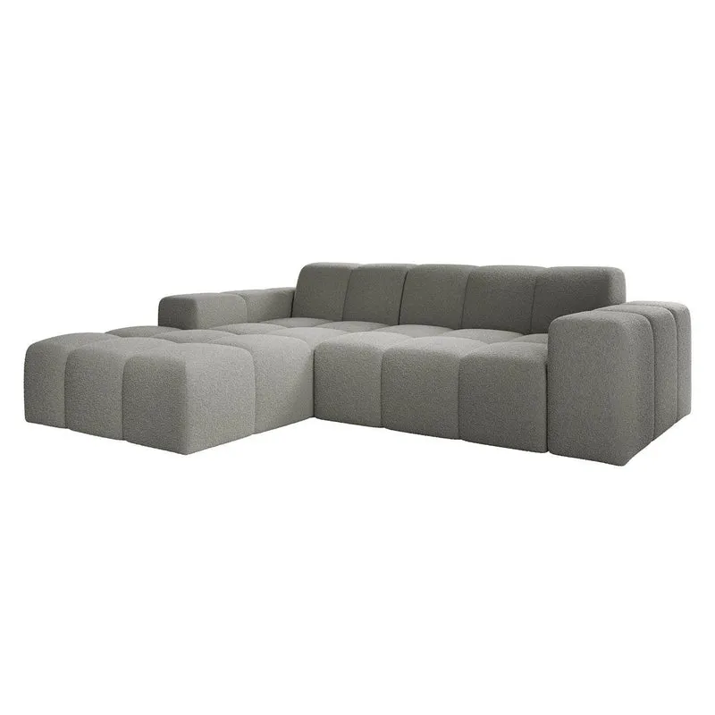 Sofa Merano Links - Boucle-Gewebe in Grau
