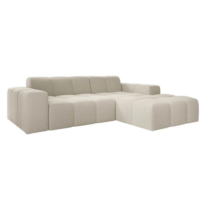 Sofa Merano Rechts - Boucle-Gewebe in Creme