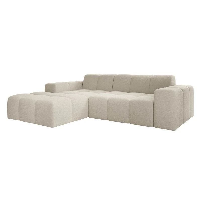 Sofa Merano Links - Boucle-Gewebe in Creme
