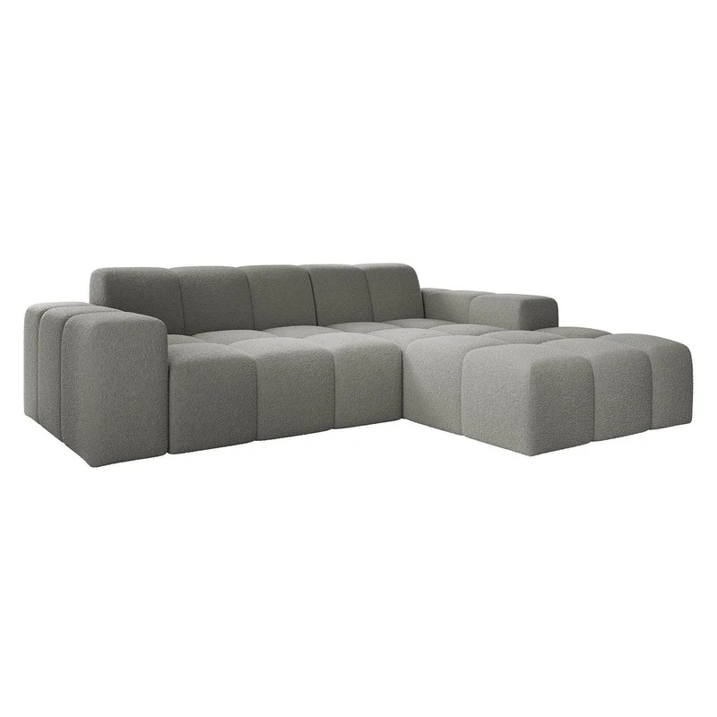 Sofa Merano Rechts - Boucle-Gewebe in Grau
