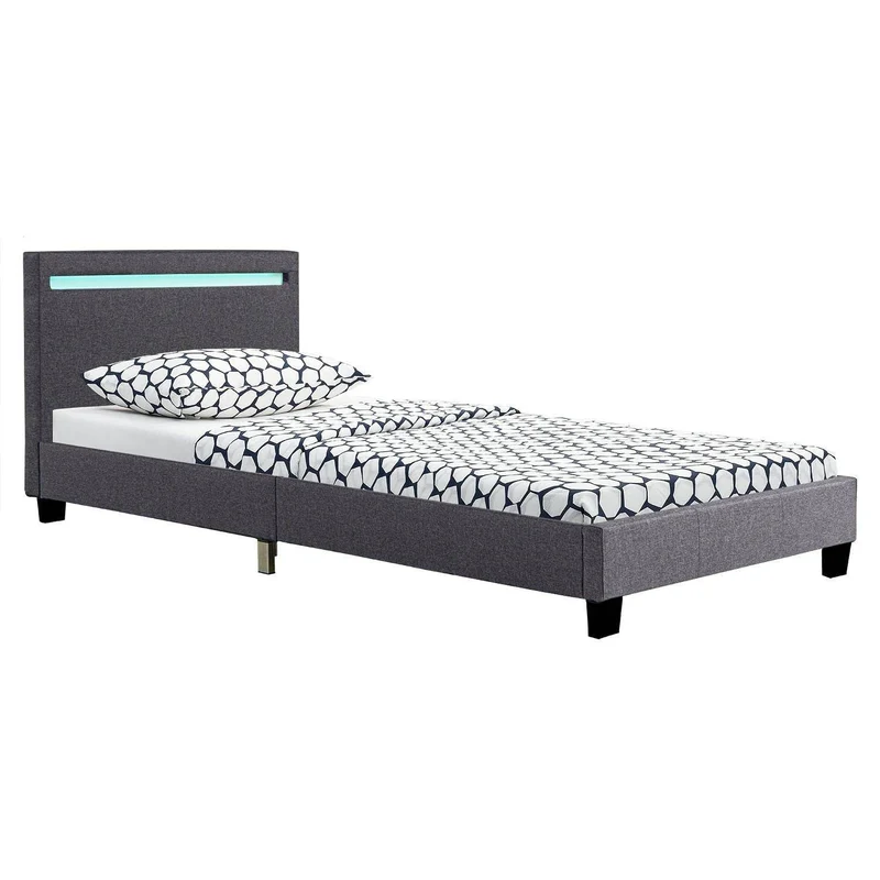 LED Polsterbett Verona 90x200 cm grau