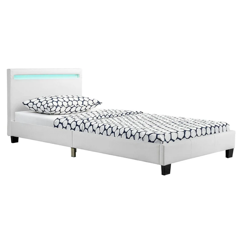 LED Polsterbett Verona 90x200 cm weiss