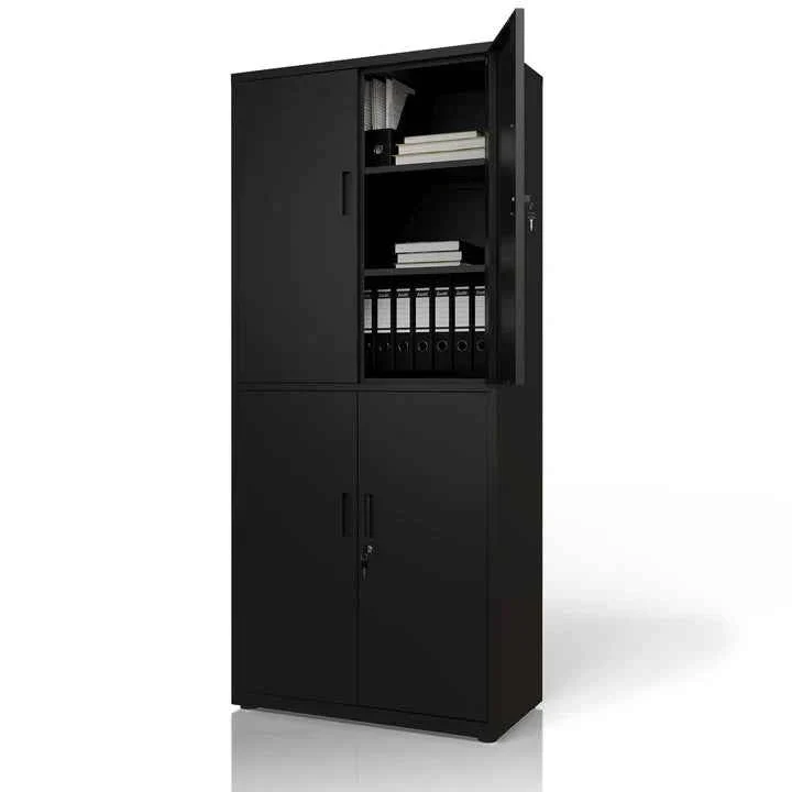 Aktenschrank Büroschrank aus Metall Schwarz