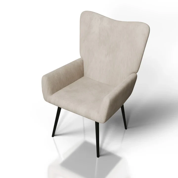Ohrensessel Relaxsessel skandinavischen Design Cord Beige