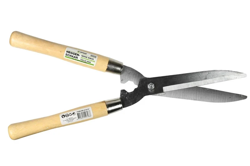 Heckenschere 50cm gerade Klingen Gartenschere Holzgriffe für Hecken Sträucher