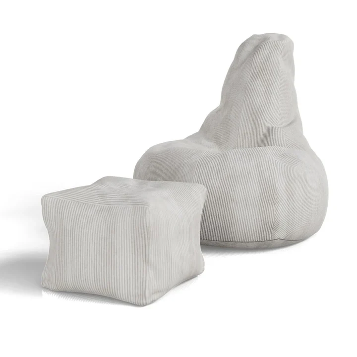 Sitzsack Chillex XL mit Hocker Cord Sessel Beige