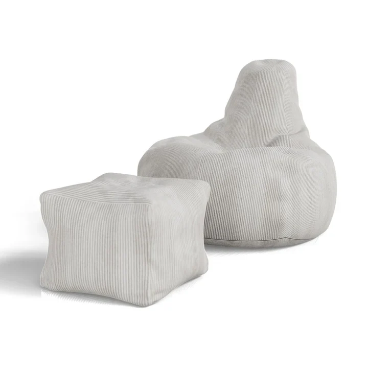 Sitzsack Chillex L mit Hocker Cord Sessel Beige