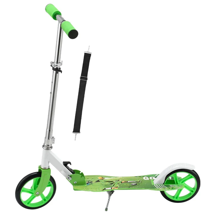 Cityroller Scooter mit XXL Rädern, Fußständer Hinterradreibungsbremse