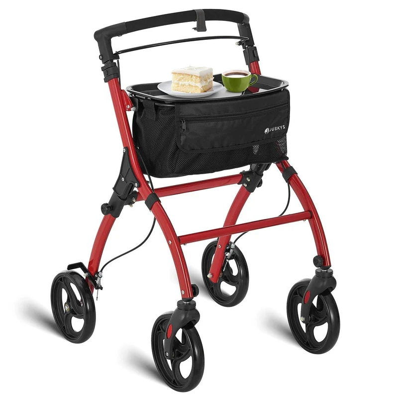 Aluminium Wohnungsrollator Aktiv - Bordeaux Rot