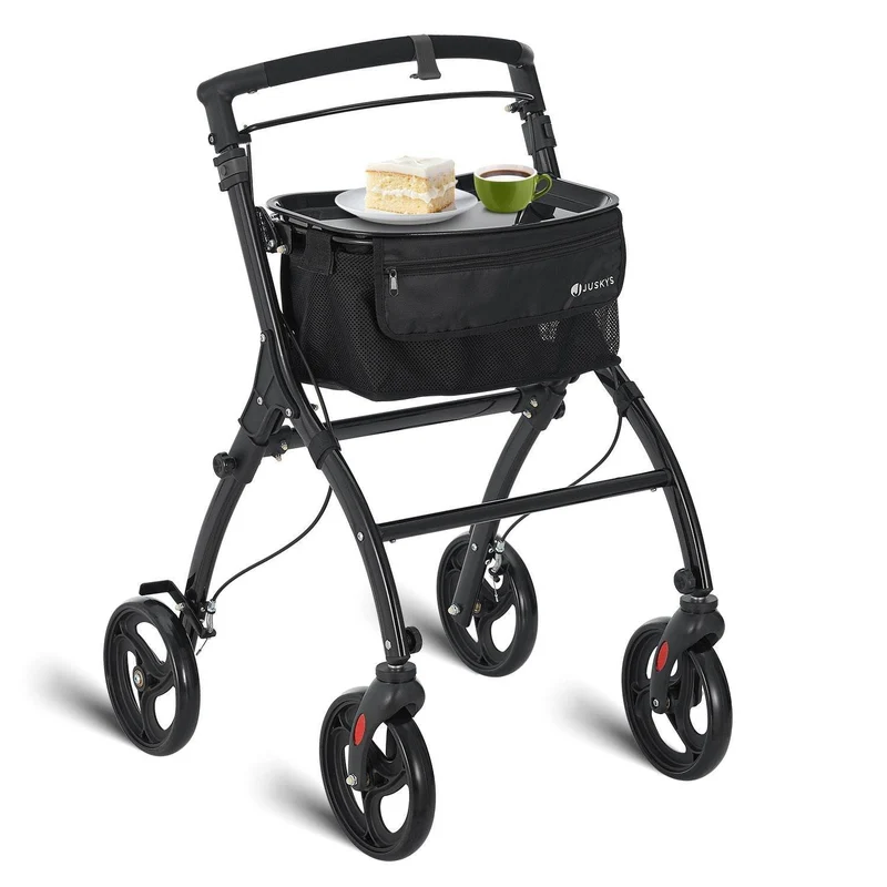 Aluminium Wohnungsrollator Aktiv - Schwarz