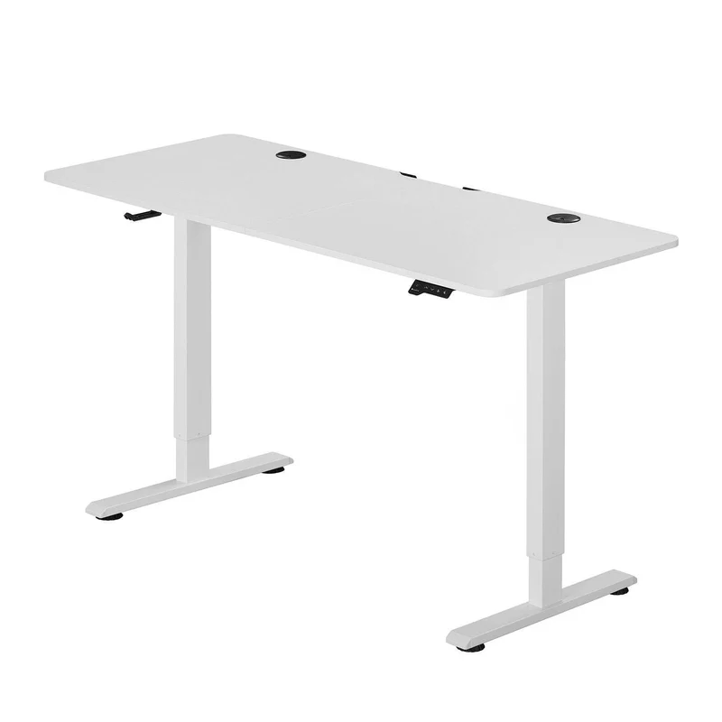 Elektrisch verstellbarer Schreibtisch 140x60 cm in Weiss