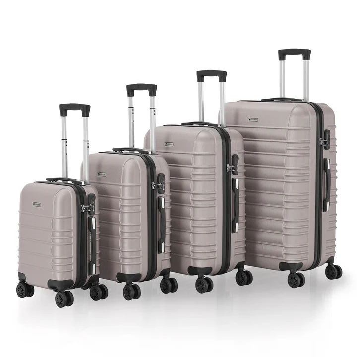 Hartschalen Kofferset Rom - Champagner 4-teiliges Set mit schlagfester ABS-Hartschale und 360° Rollen