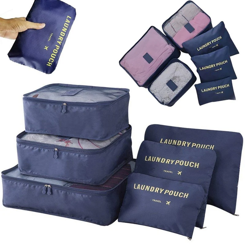 Travel Organizer Set 6-teilig – Wäschesäcke & Packtaschen für Koffer Ordnung