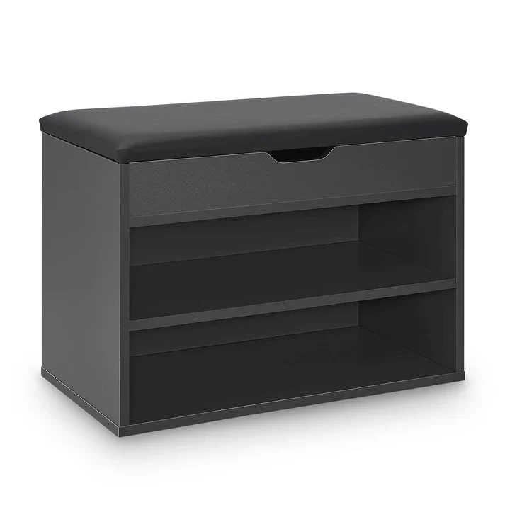 Schuhregal 60x30x44 cm Grau / Schwarz