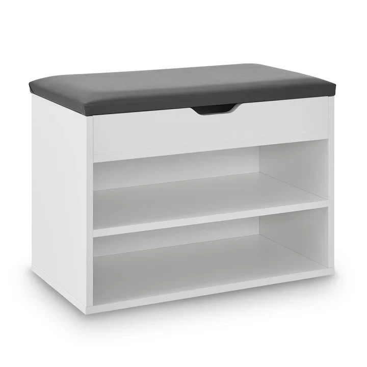 Schuhregal 60x30x44 cm Weiss / Grau