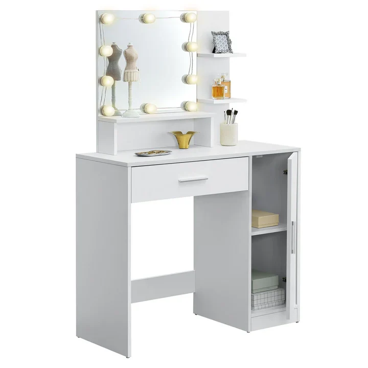 Schminktisch Zoey mit LED Beleuchtung Weiss