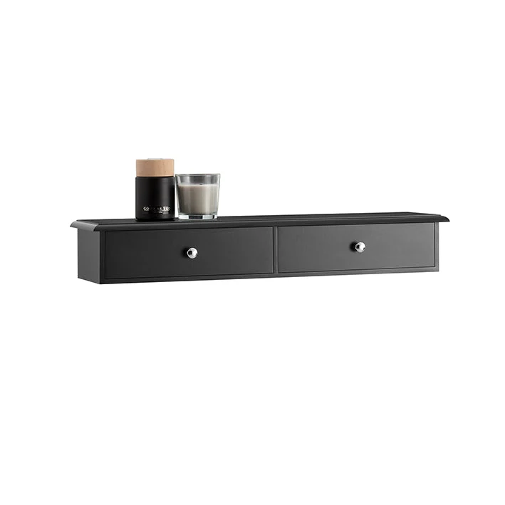 Schweberegal | Wandschrank | Hängeschublade | Wandregal | Schwarz