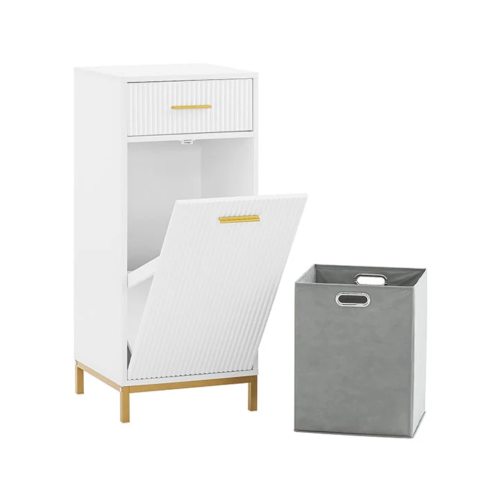 Wäscheschrank mit Wäschesack | Wäschesammler | Wäschekorb Weiss
