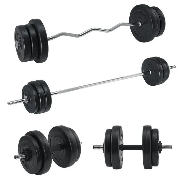 3in1 Hantelset 60kg Kurz-, Lang- und Curlhantel