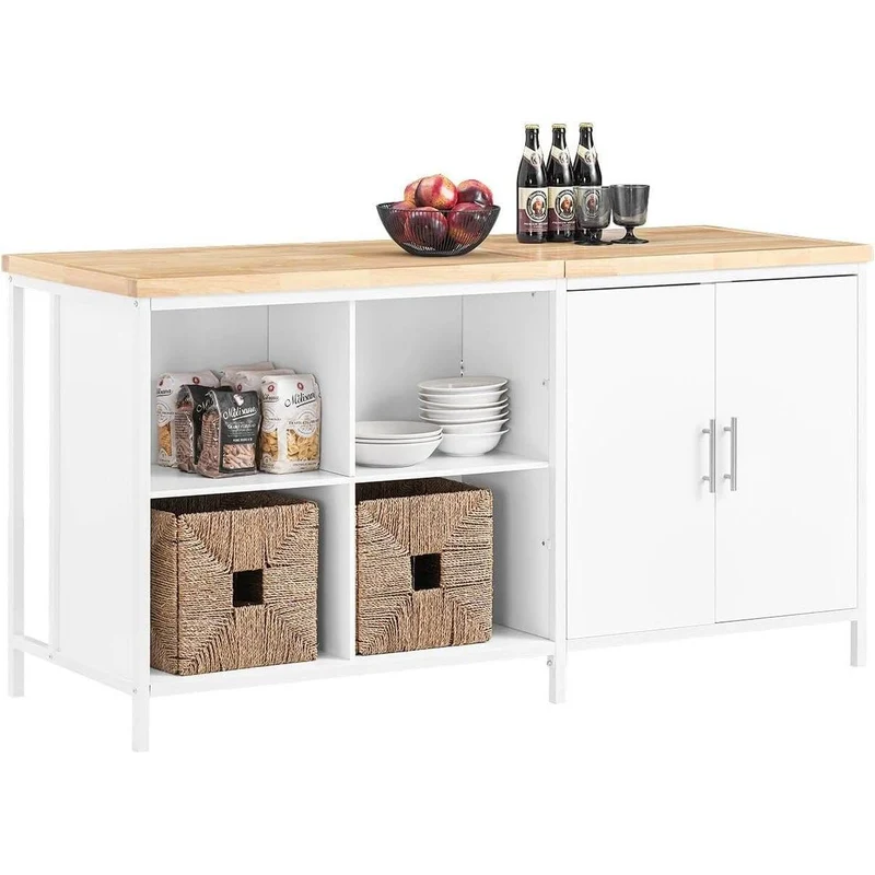 Kücheninsel | Sideboard | Küchenschrank | Kommode | Bartisch | Weiss-Natur