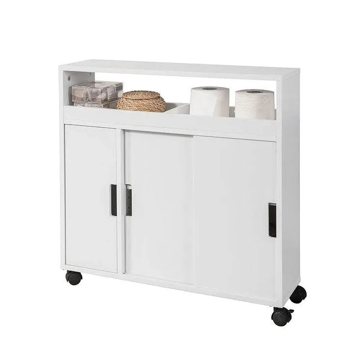 Badrollwagen | Nischenschrank | Badschrank Weiss BZR02-W