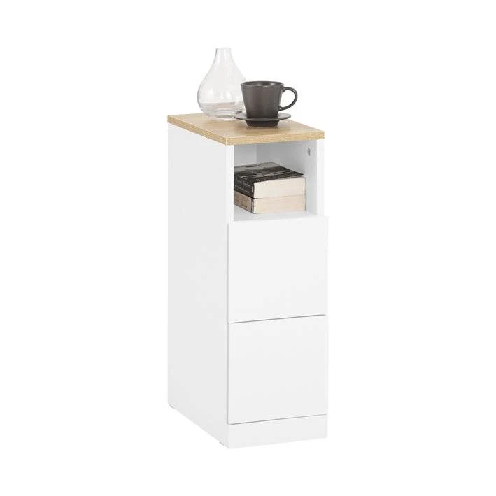 Nachttisch mit 2 Schubladen | Beistelltisch | Sofatisch | schmal Nachtschrank