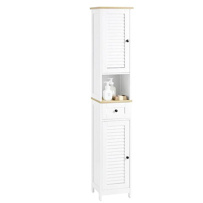 Badezimmer-Hochschrank | Badschrank | Badregal | Weissnatur