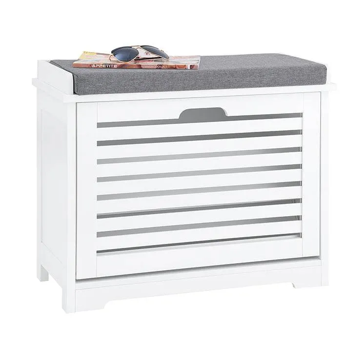 Schuhkipper | Schuhschrank mit Klappe | Sitzbank | Sitzkommode Weiss